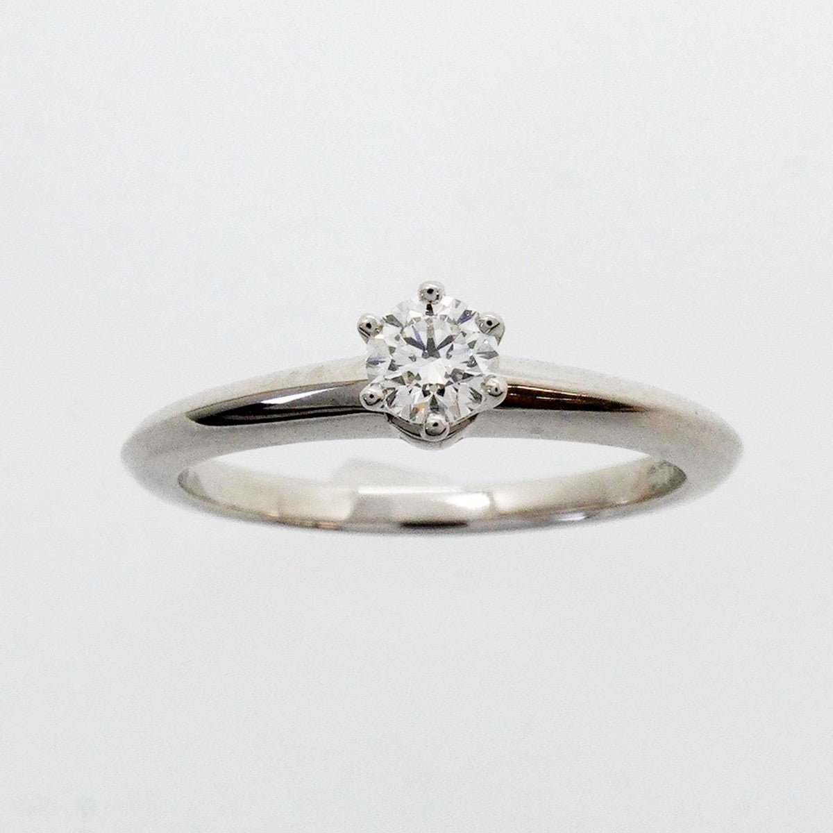 【6jfb0434】ティファニー リング ソリティア 1PD Pt950 プラチナ ダイヤモンド 0.23ct 11号【中古】レディース