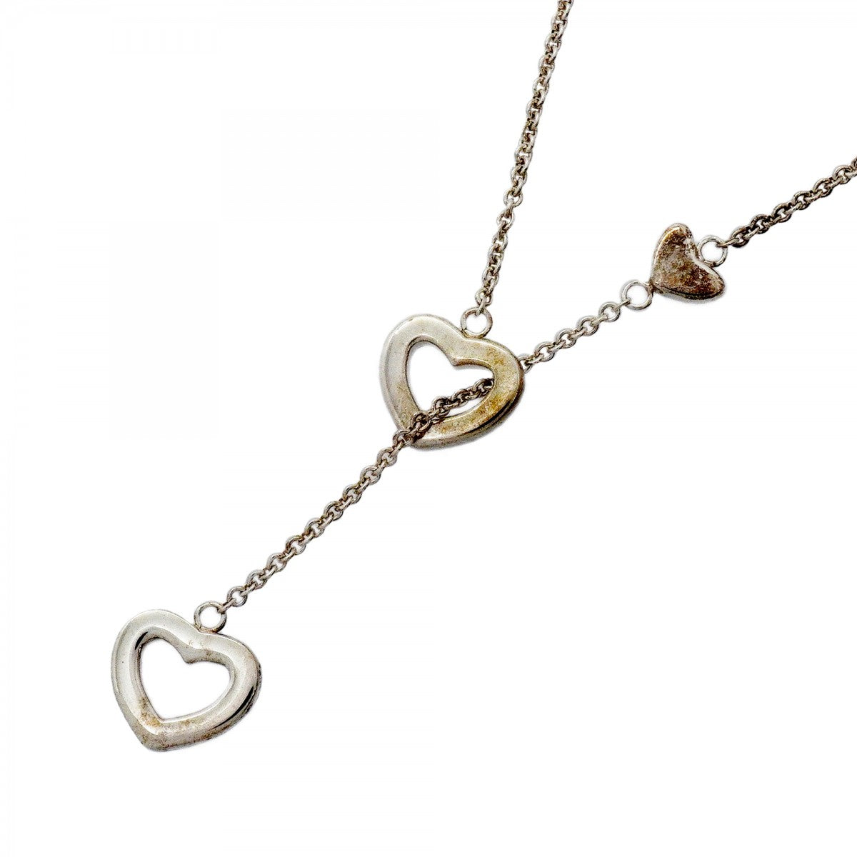 【6jfb0438】ティファニー ネックレス ハートリンク/ラリアット シルバー925【中古】レディース