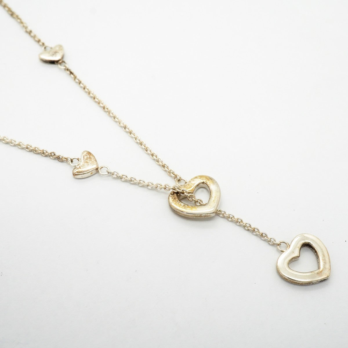 【6jfb0438】ティファニー ネックレス ハートリンク/ラリアット シルバー925【中古】レディース