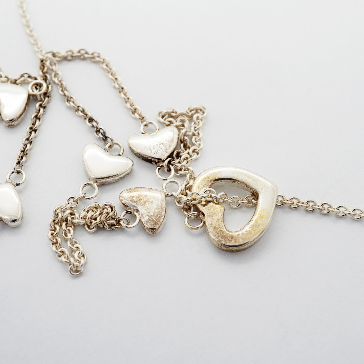【6jfb0438】ティファニー ネックレス ハートリンク/ラリアット シルバー925【中古】レディース