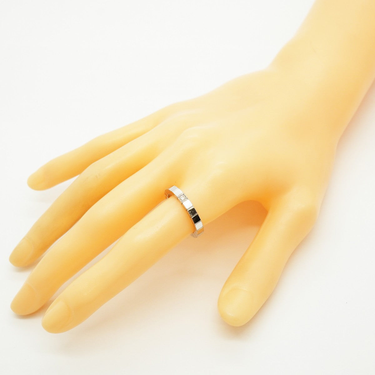 【6jfb0446】カルティエ リング ラニエール 1PD K18WG ホワイトゴールド ダイヤモンド ＃54【中古】レディース