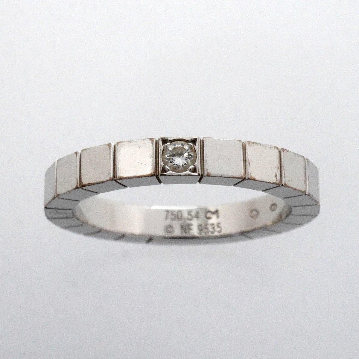 【6jfb0446】カルティエ リング ラニエール 1PD K18WG ホワイトゴールド ダイヤモンド ＃54【中古】レディース