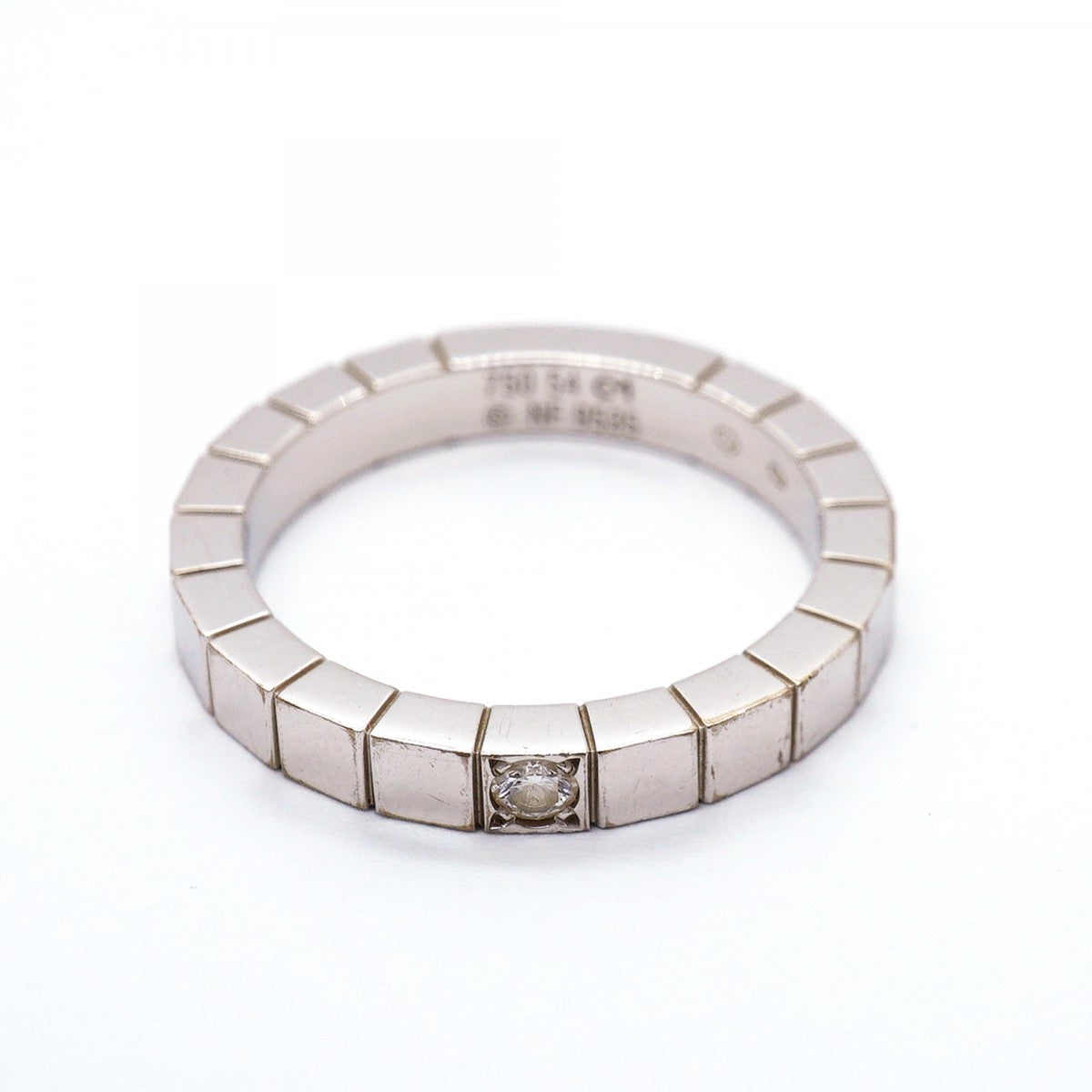 【6jfb0446】カルティエ リング ラニエール 1PD K18WG ホワイトゴールド ダイヤモンド ＃54【中古】レディース