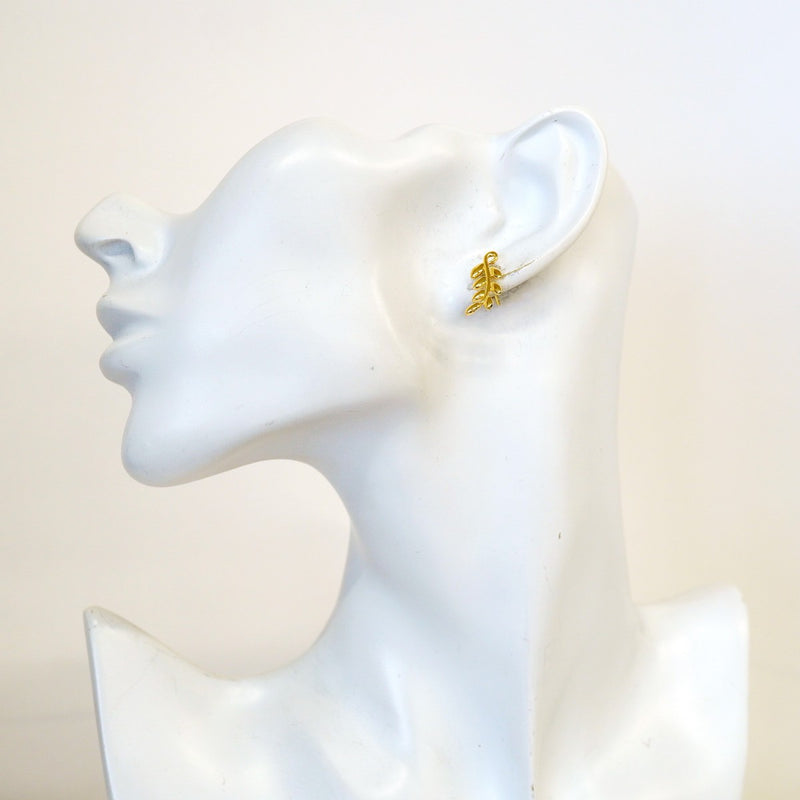 【6jfb0452】ティファニー ピアス オリーブリーフ/クライマー K18YG イエローゴールド【中古】レディース