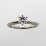 【6jfb0458】ティファニー リング ソリティア 1PD Pt950 プラチナ ダイヤモンド 0.26ct 5.5号【中古】レディース