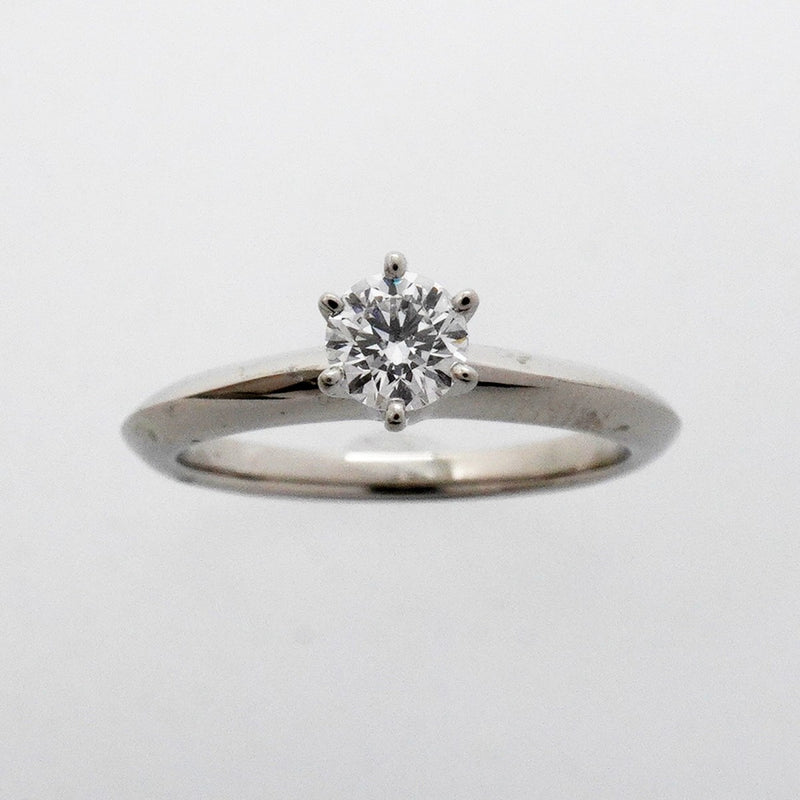 【6jfb0458】ティファニー リング ソリティア 1PD Pt950 プラチナ ダイヤモンド 0.26ct 5.5号【中古】レディース
