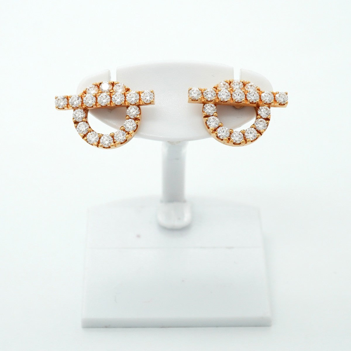 【6jfb0460】エルメス ピアス フィネス K18PG ピンクゴールド ダイヤモンド【中古】レディース