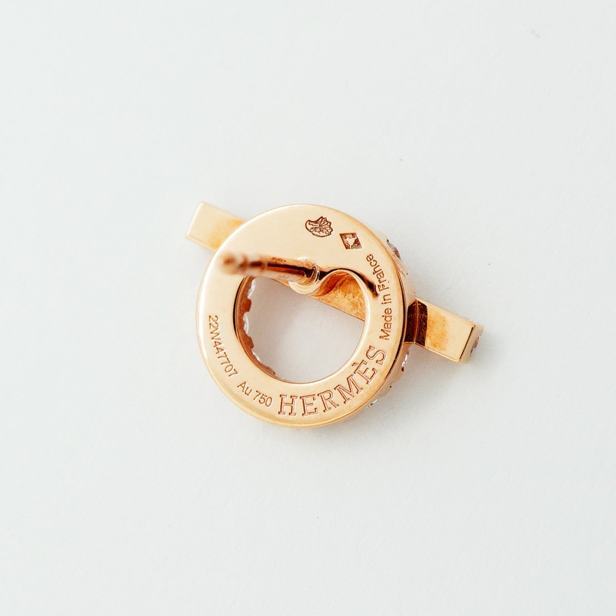 【6jfb0460】エルメス ピアス フィネス K18PG ピンクゴールド ダイヤモンド【中古】レディース