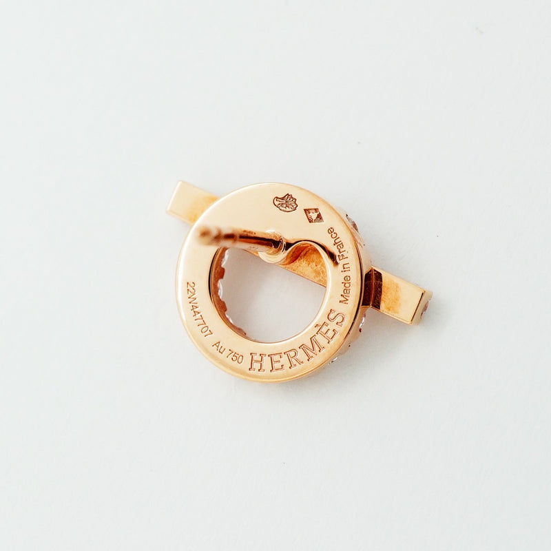 【6jfb0460】エルメス ピアス フィネス K18PG ピンクゴールド ダイヤモンド【中古】レディース