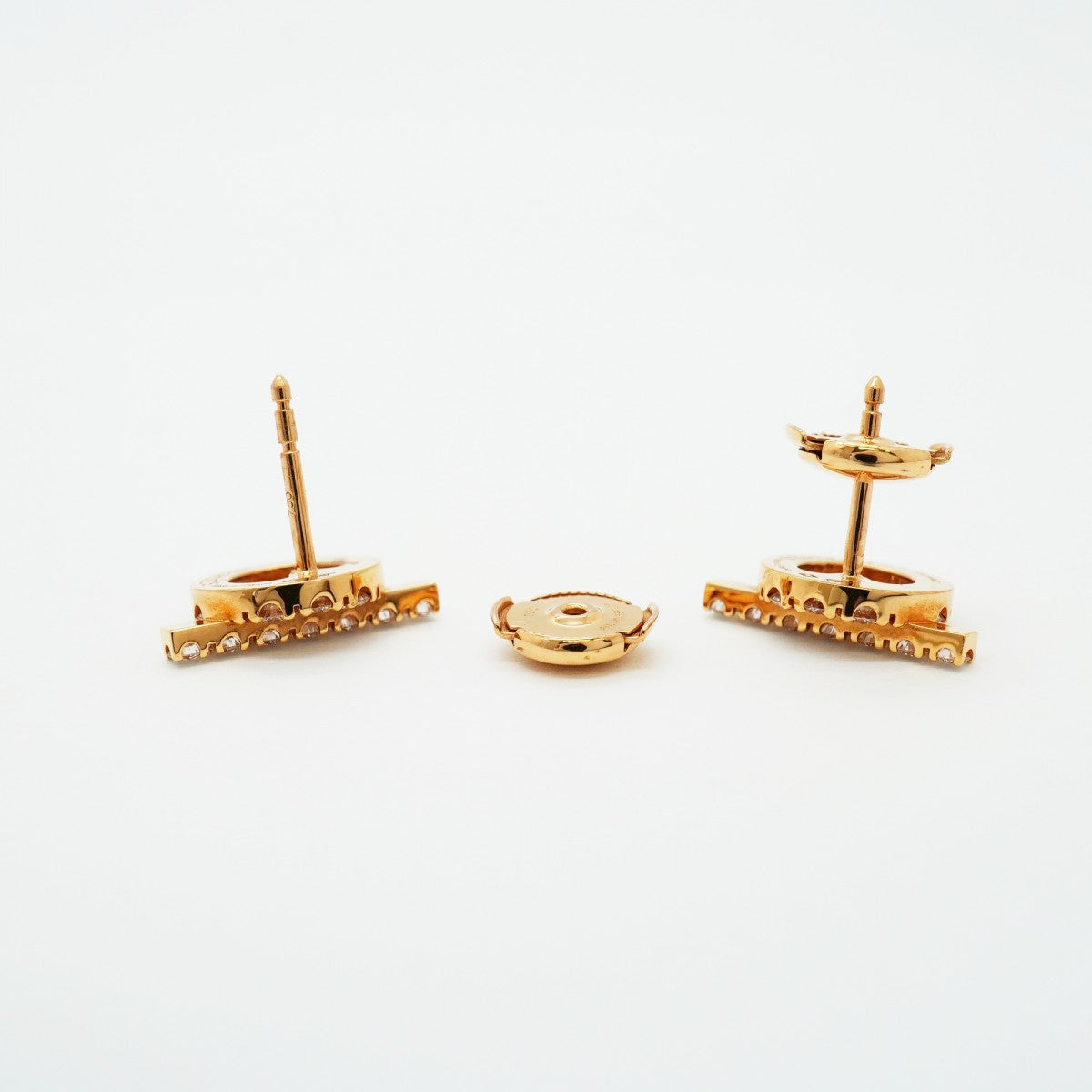 【6jfb0460】エルメス ピアス フィネス K18PG ピンクゴールド ダイヤモンド【中古】レディース