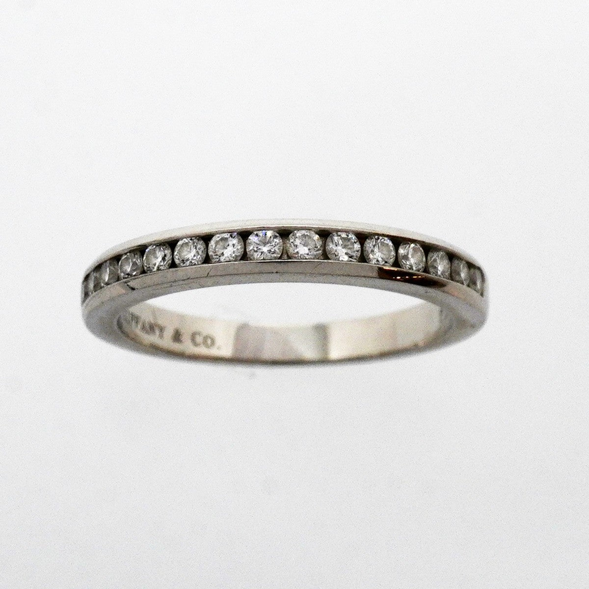 【6jfb0467】ティファニー リング チャネルセッティング Pt950 プラチナ ダイヤモンド 11.5号【中古】レディース