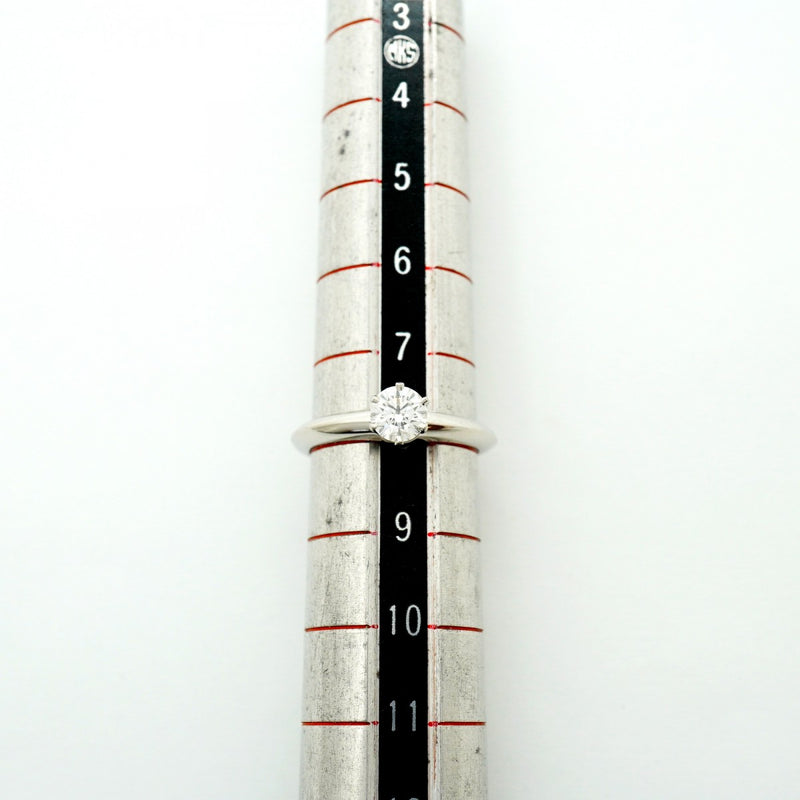 【6jfb0468】ティファニー リング ソリティア 1PD Pt950 プラチナ ダイヤモンド 0.41ct 8号【中古】レディース