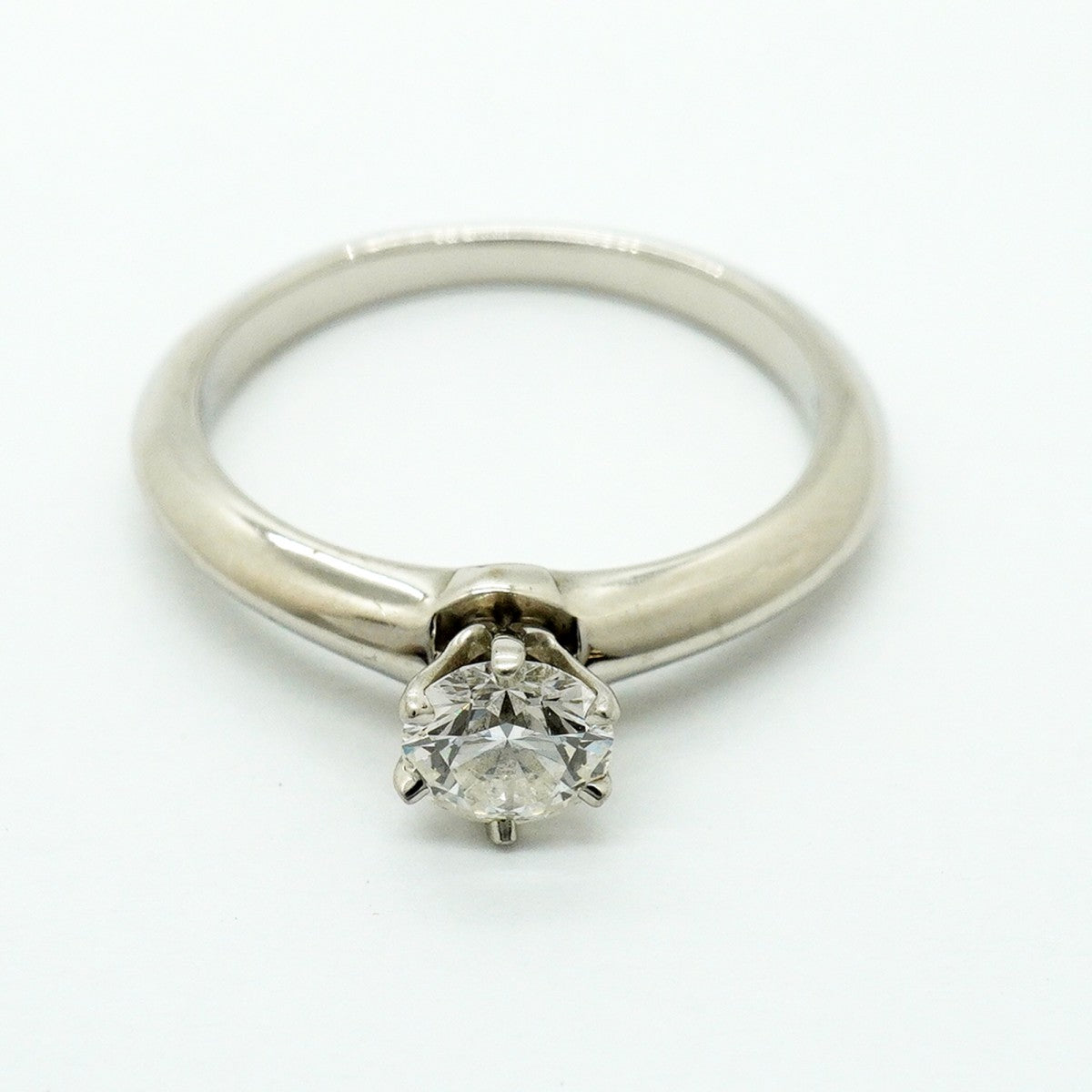 【6jfb0468】ティファニー リング ソリティア 1PD Pt950 プラチナ ダイヤモンド 0.41ct 8号【中古】レディース