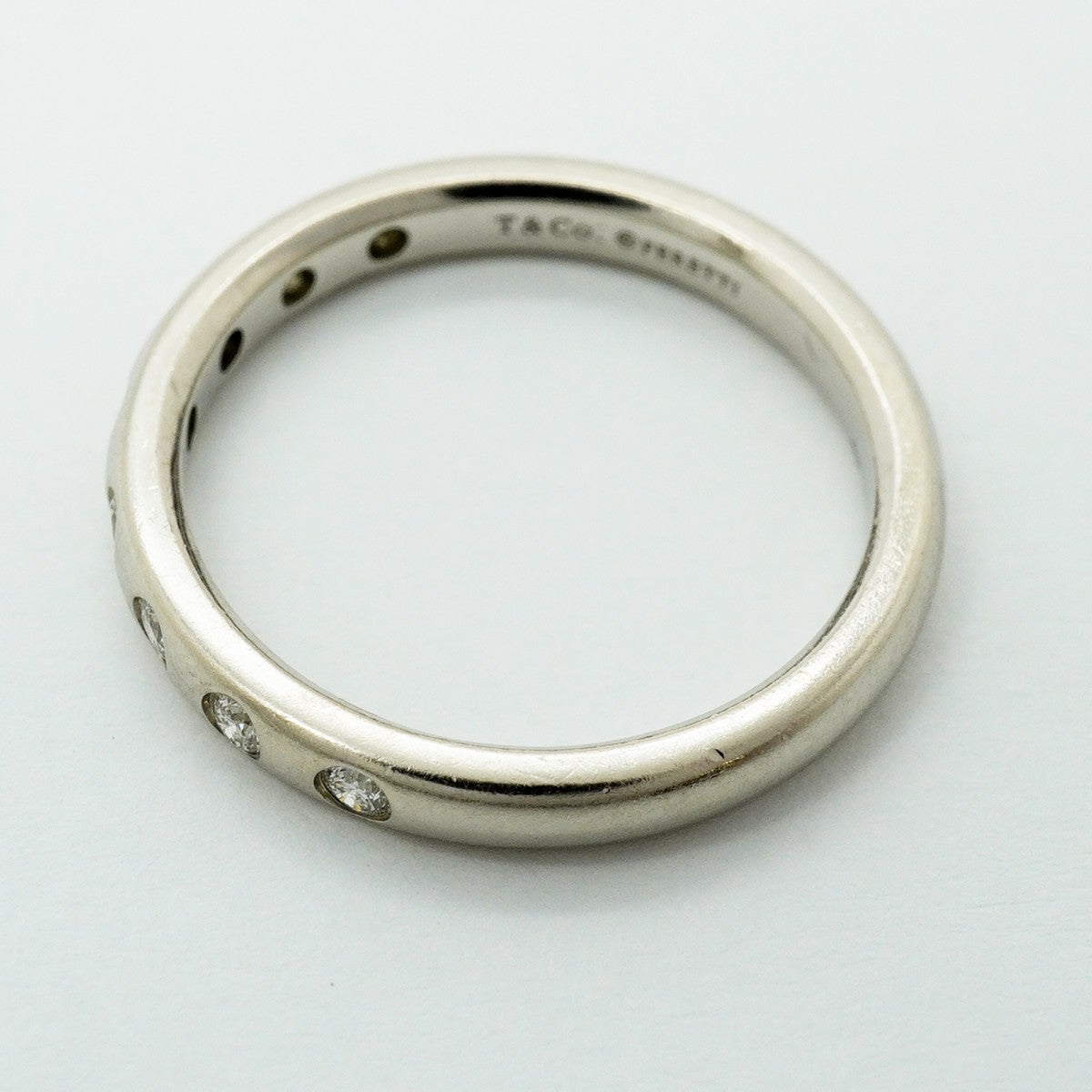 【6jfb0471】ティファニー リング スタッキングバンド 8PD Pt950 プラチナ ダイヤモンド 13.5号【中古】レディース