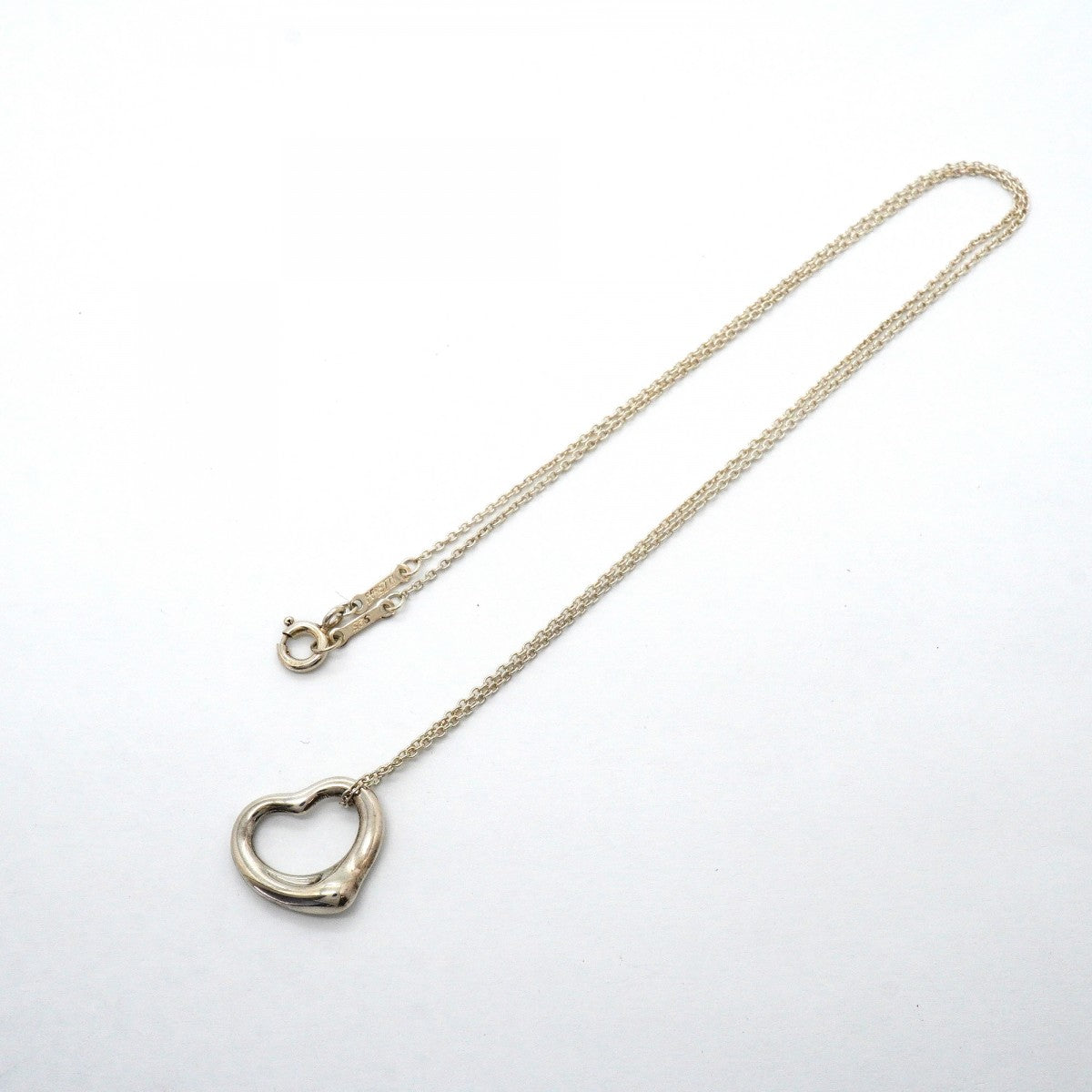 【6jfb0479-k】ティファニー ネックレス オープンハート シルバー925【中古】レディース