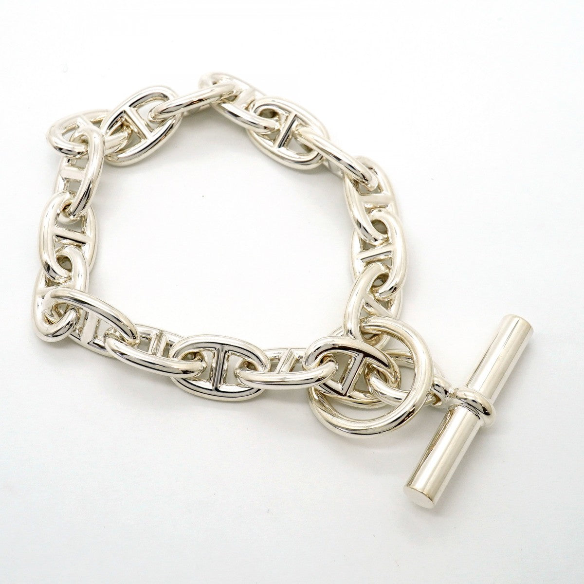 【6jfb0489】エルメス ブレスレット シェーヌダンクル MM 16コマ シルバー925【中古】メンズ レディース ユニセックス