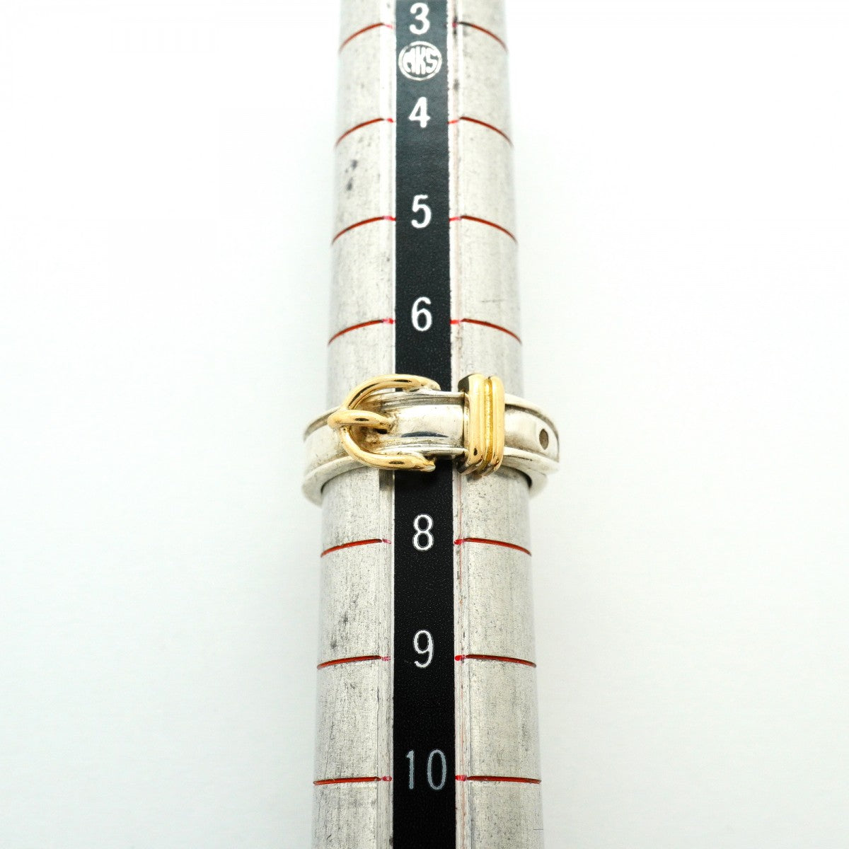 【6jfb0493】エルメス リング サンチュール K18YG イエローゴールド シルバー925 ＃48【中古】レディース