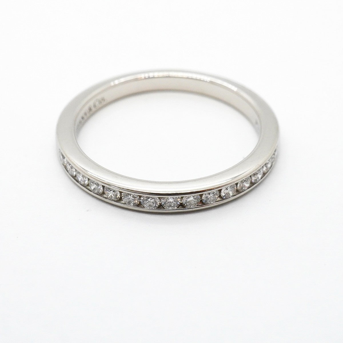 【6jfb0494】ティファニー リング チャネルセッティング Pt950 プラチナ ダイヤモンド 7.5号【中古】レディース