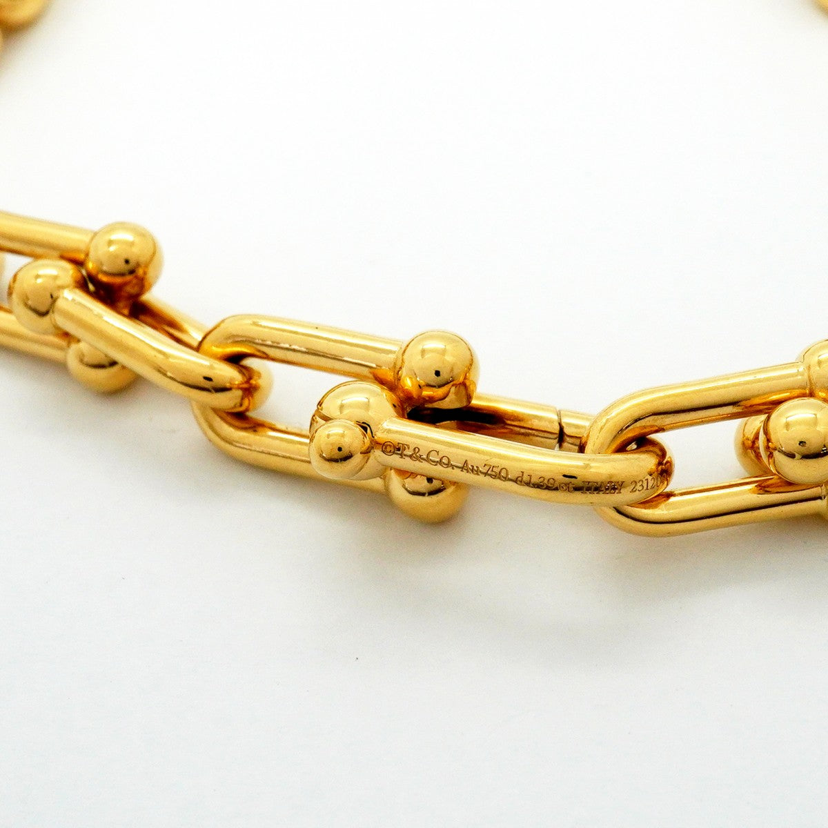 【6jfb0495】ティファニー ネックレス ハードウェア/ミディアムリンク K18YG イエローゴールド ダイヤモンド 1.39ct【中古】メンズ レディース ユニセックス