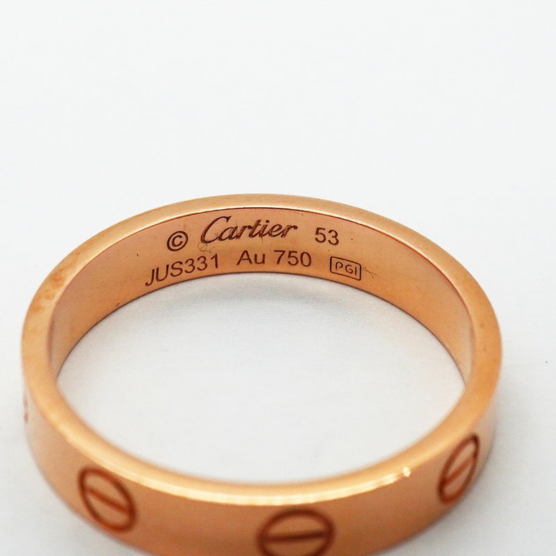 【6jfb0497】カルティエ リング ミニラブ K18PG ピンクゴールド ＃53【中古】レディース