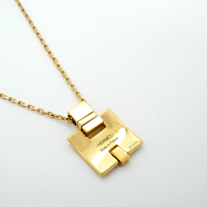 【6jfb0498-k】エルメス ネックレス アイリーン GPメッキ ゴールド アイボリー【中古】レディース