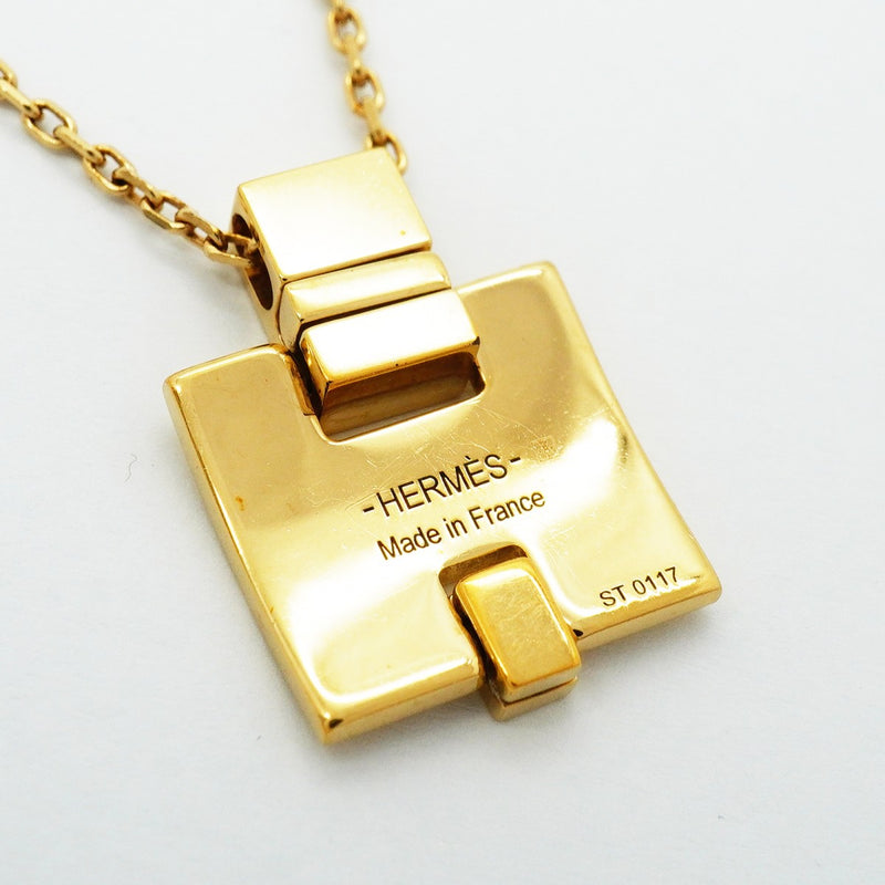 【6jfb0498-k】エルメス ネックレス アイリーン GPメッキ ゴールド アイボリー【中古】レディース