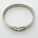 【6jfb0499-k】エルメス バングル クリッククラックPM メタル シルバー ホワイト【中古】レディース