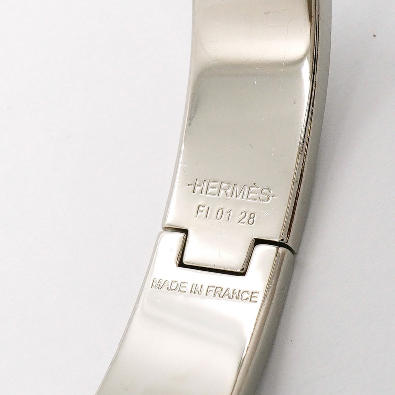 【6jfb0499-k】エルメス バングル クリッククラックPM メタル シルバー ホワイト【中古】レディース
