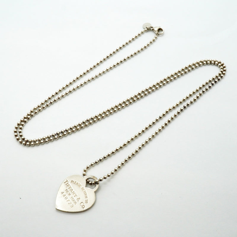 【6jfb0501】ティファニー ネックレス リターントゥハート/ボールチェーン シルバー925【中古】レディース