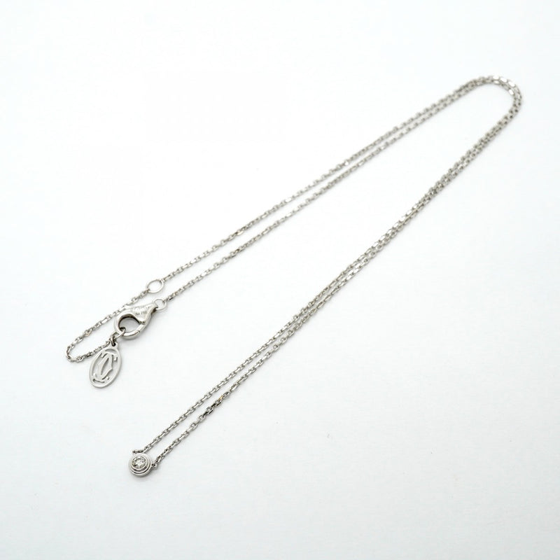 【6jfb0509】カルティエ ネックレス ダムール XS/1PD K18WG ホワイトゴールド ダイヤモンド【中古】レディース