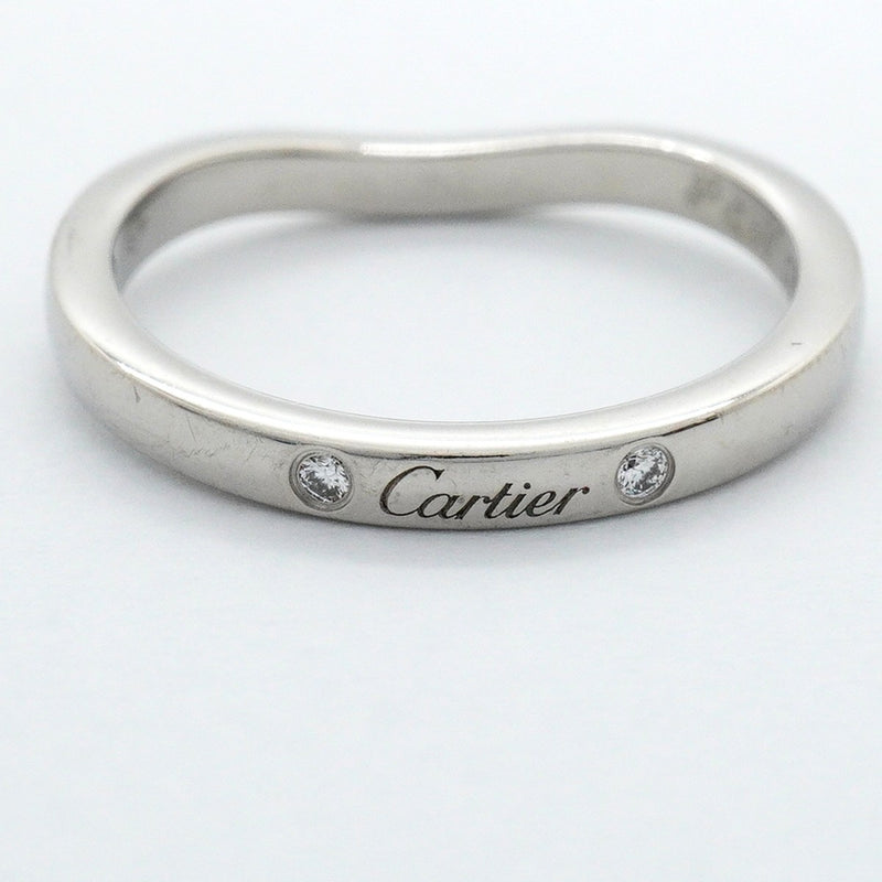 【6jfb0519】カルティエ リング バレリーナ 3PD Pt950 プラチナ ダイヤモンド ＃48【中古】レディース