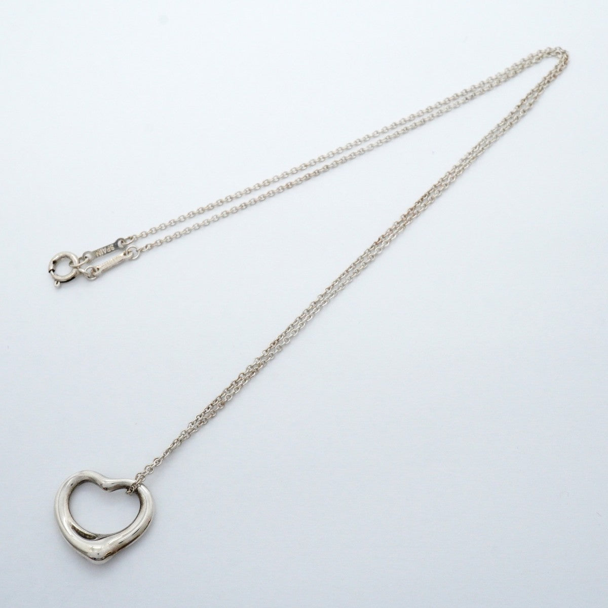 【6jfb0523】ティファニー ネックレス オープンハート シルバー925【中古】レディース