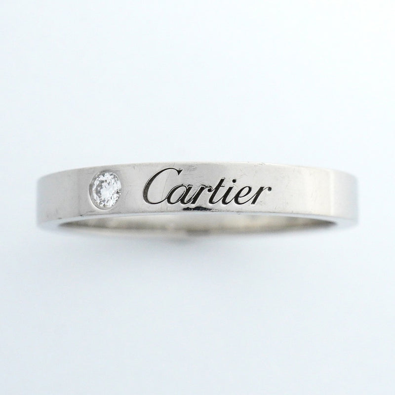 【6jfb0533】カルティエ リング Cドゥ/エングレーブド 1PD Pt950 プラチナ ダイヤモンド ＃58【中古】メンズ