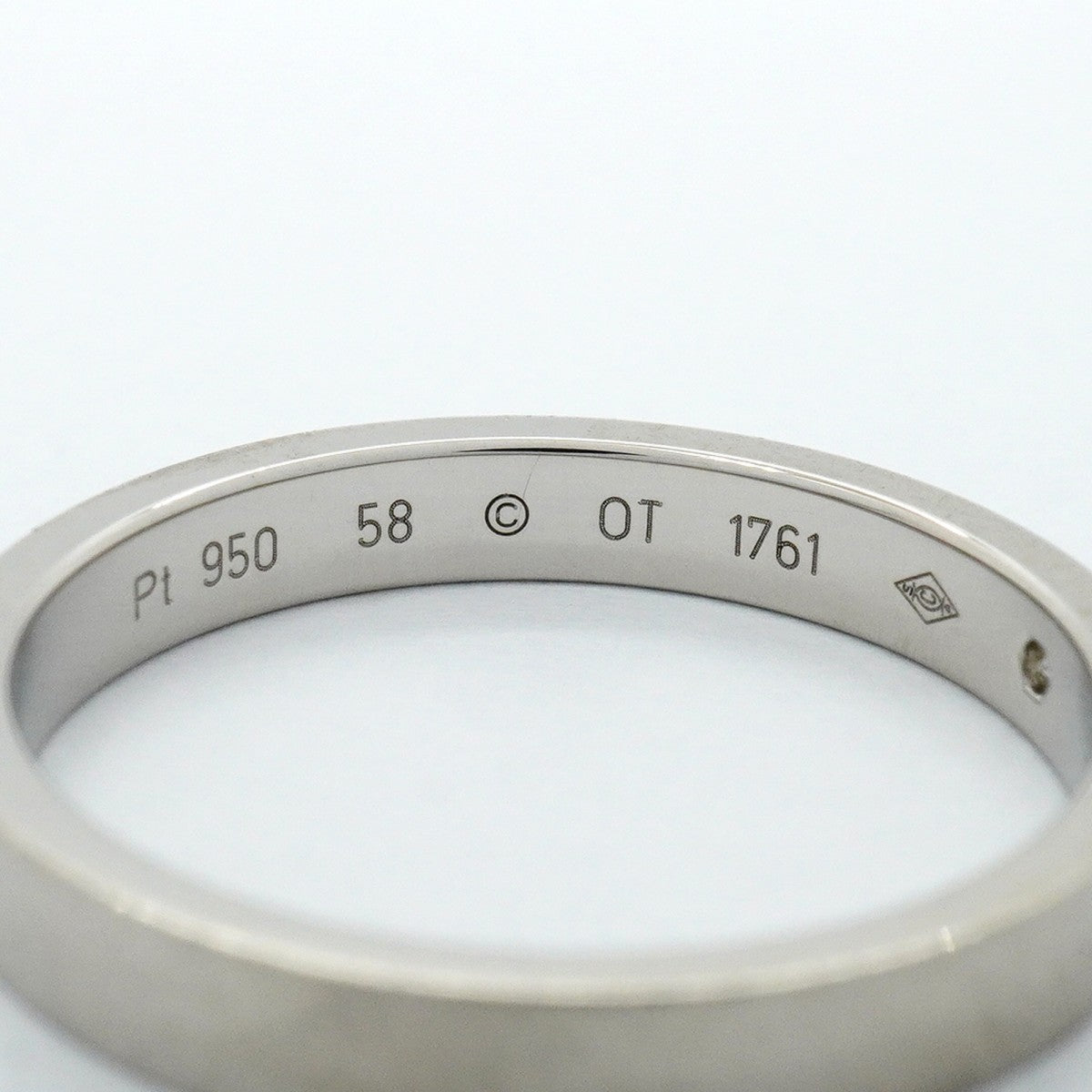 【6jfb0533】カルティエ リング Cドゥ/エングレーブド 1PD Pt950 プラチナ ダイヤモンド ＃58【中古】メンズ