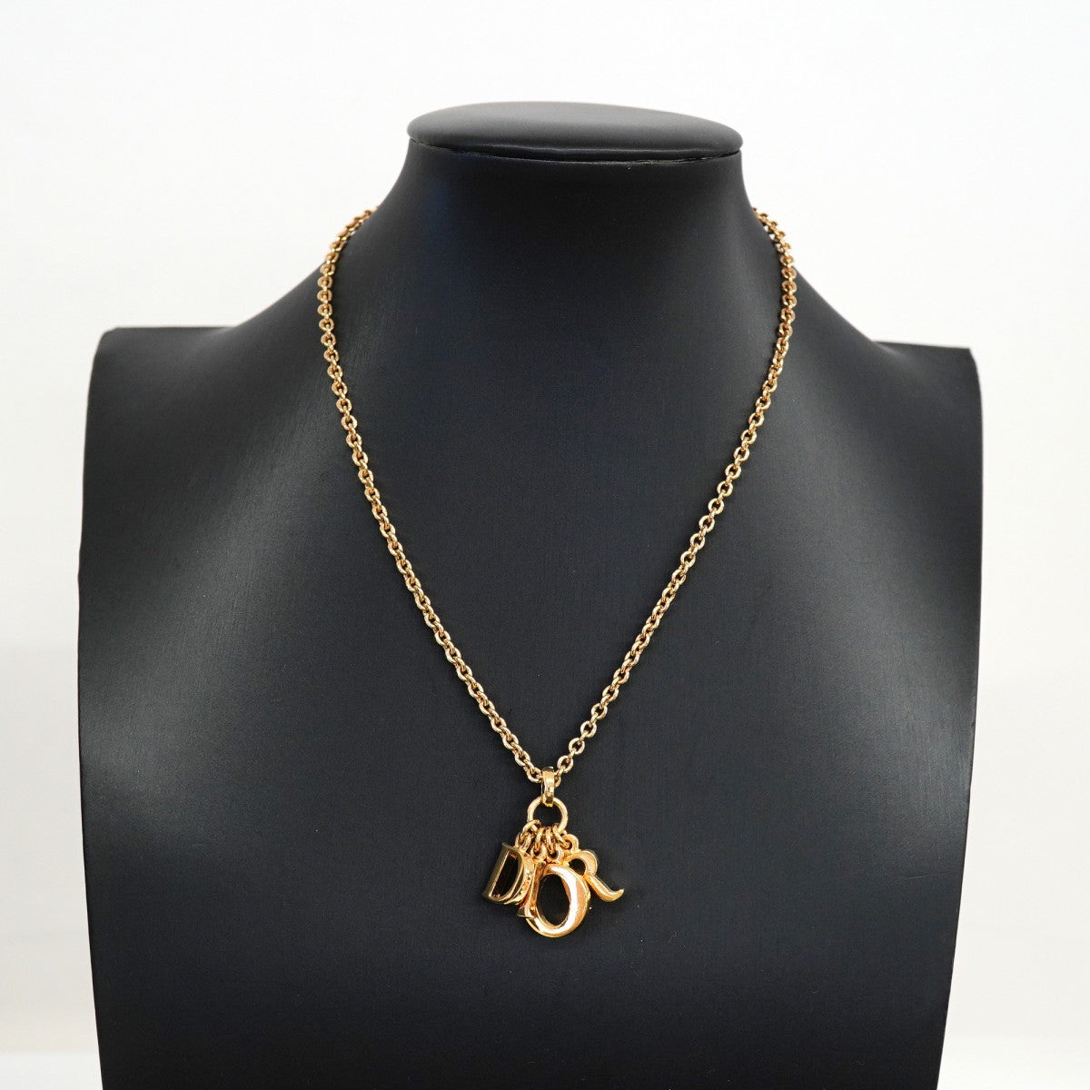 【6jfb0540-k】クリスチャンディオール ネックレス ディオールロゴ GPメッキ ゴールド【中古】レディース