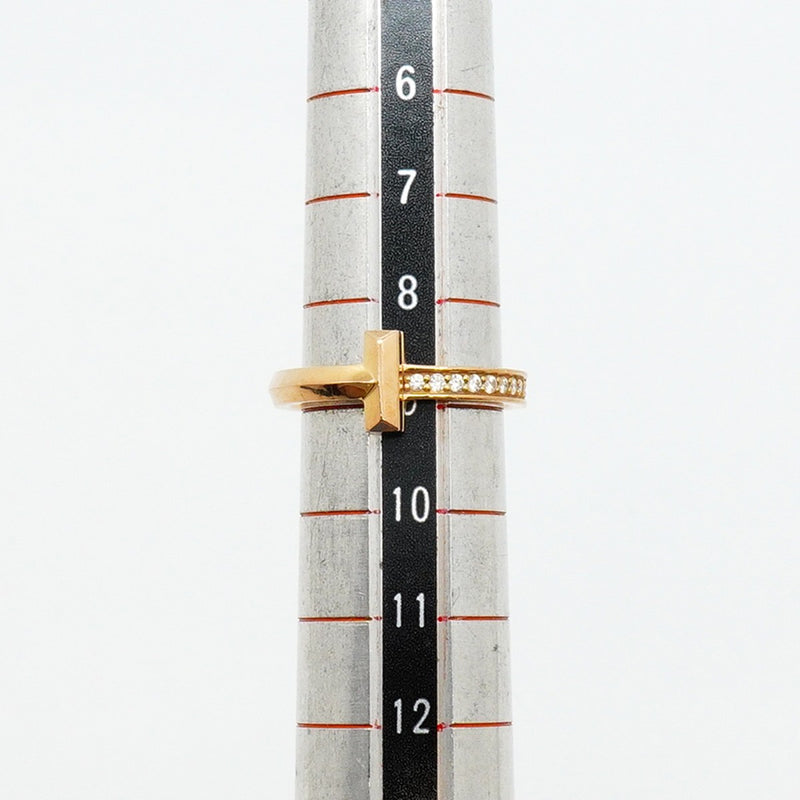 【6jfb0549】ティファニー リング Tワン K18PG ピンクゴールド ダイヤモンド 8.5号【中古】レディース