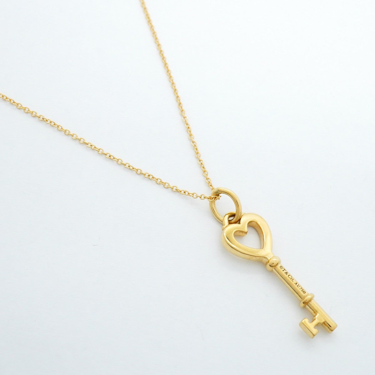 【6jfb0551】ティファニー ネックレス ハートキー K18YG イエローゴールド【中古】レディース