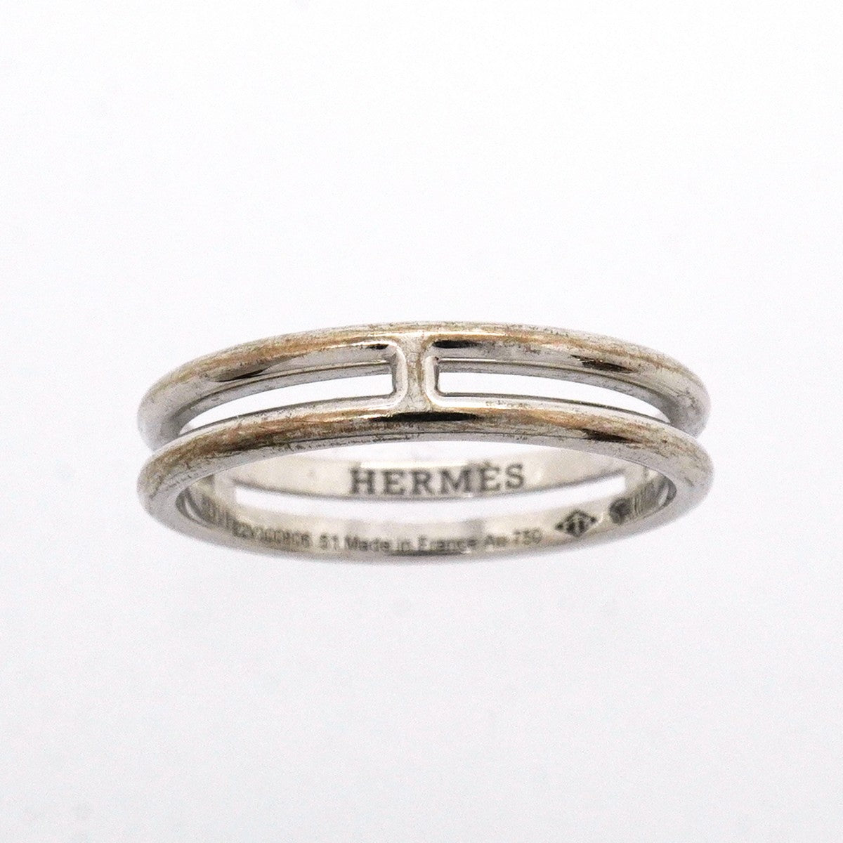 【6jfb0556】エルメス リング アリアンヌ K18WG ホワイトゴールド ＃51【中古】レディース