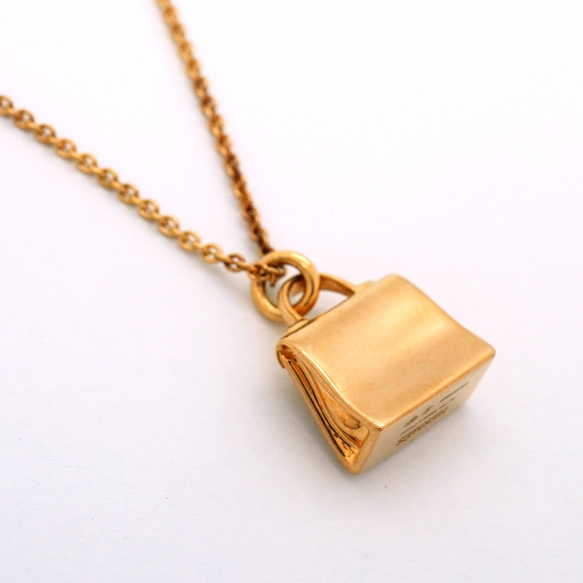 【6jfb0560】エルメス ネックレス アミュレット/ケリー K18PG ピンクゴールド ダイヤモンド【中古】レディース