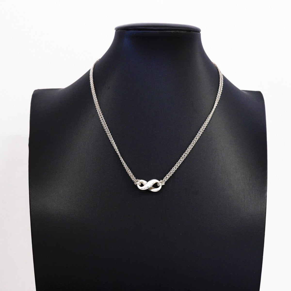 【6jfb0562】ティファニー ネックレス インフィニティ ダブルチェーン シルバー925【中古】レディース