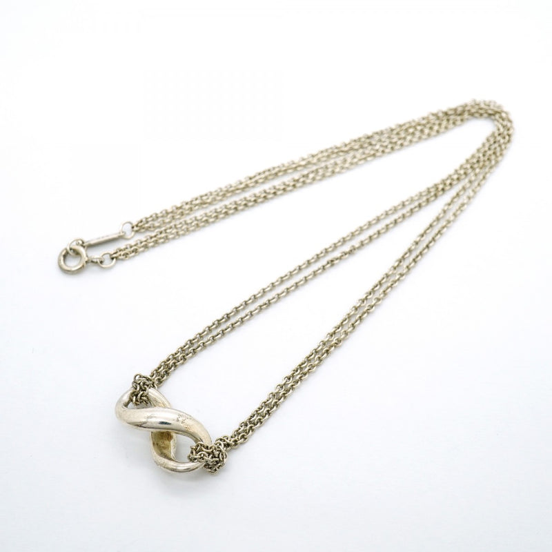【6jfb0562】ティファニー ネックレス インフィニティ ダブルチェーン シルバー925【中古】レディース
