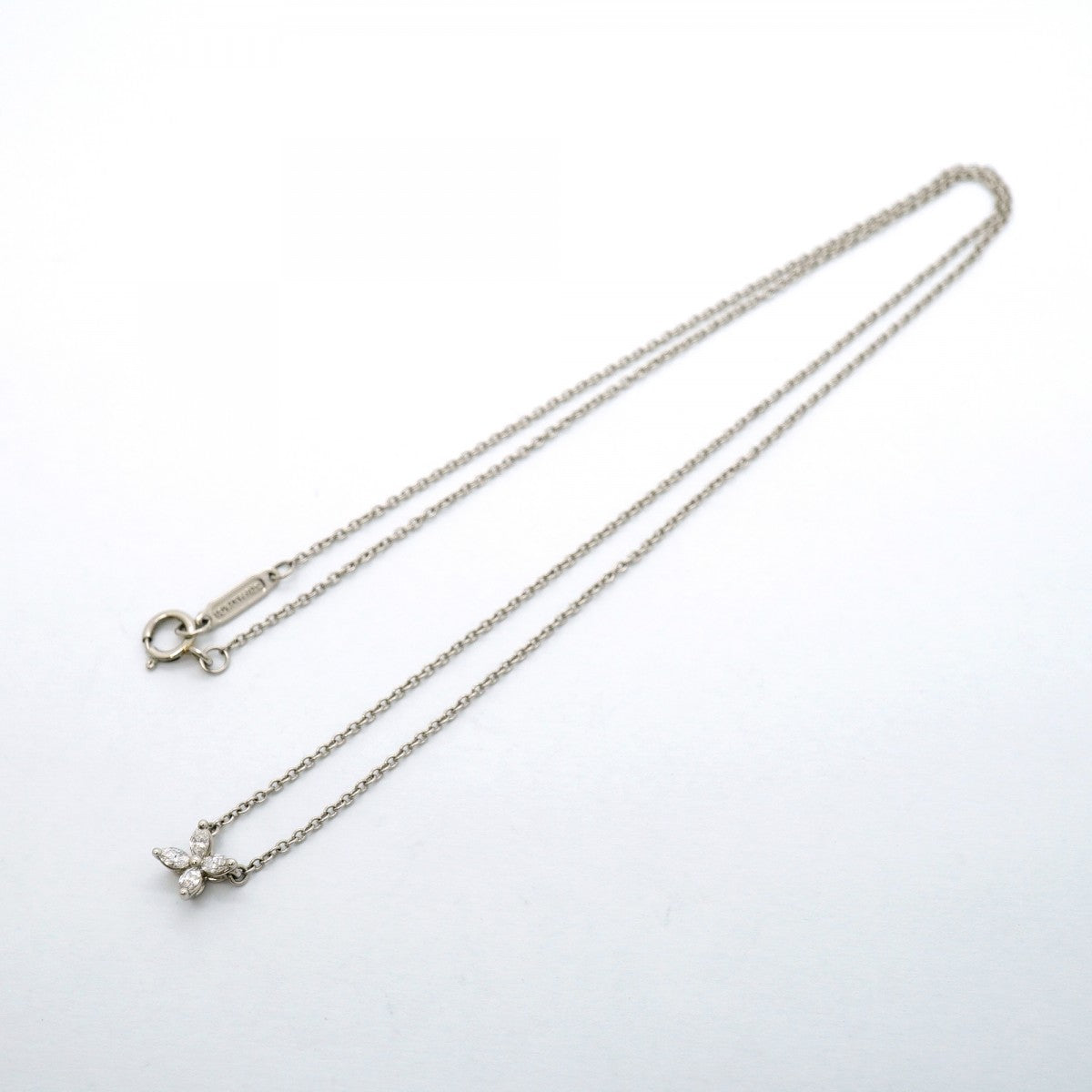 【6jfb0563】ティファニー ネックレス ビクトリア ミニ Pt950 プラチナ ダイヤモンド【中古】レディース