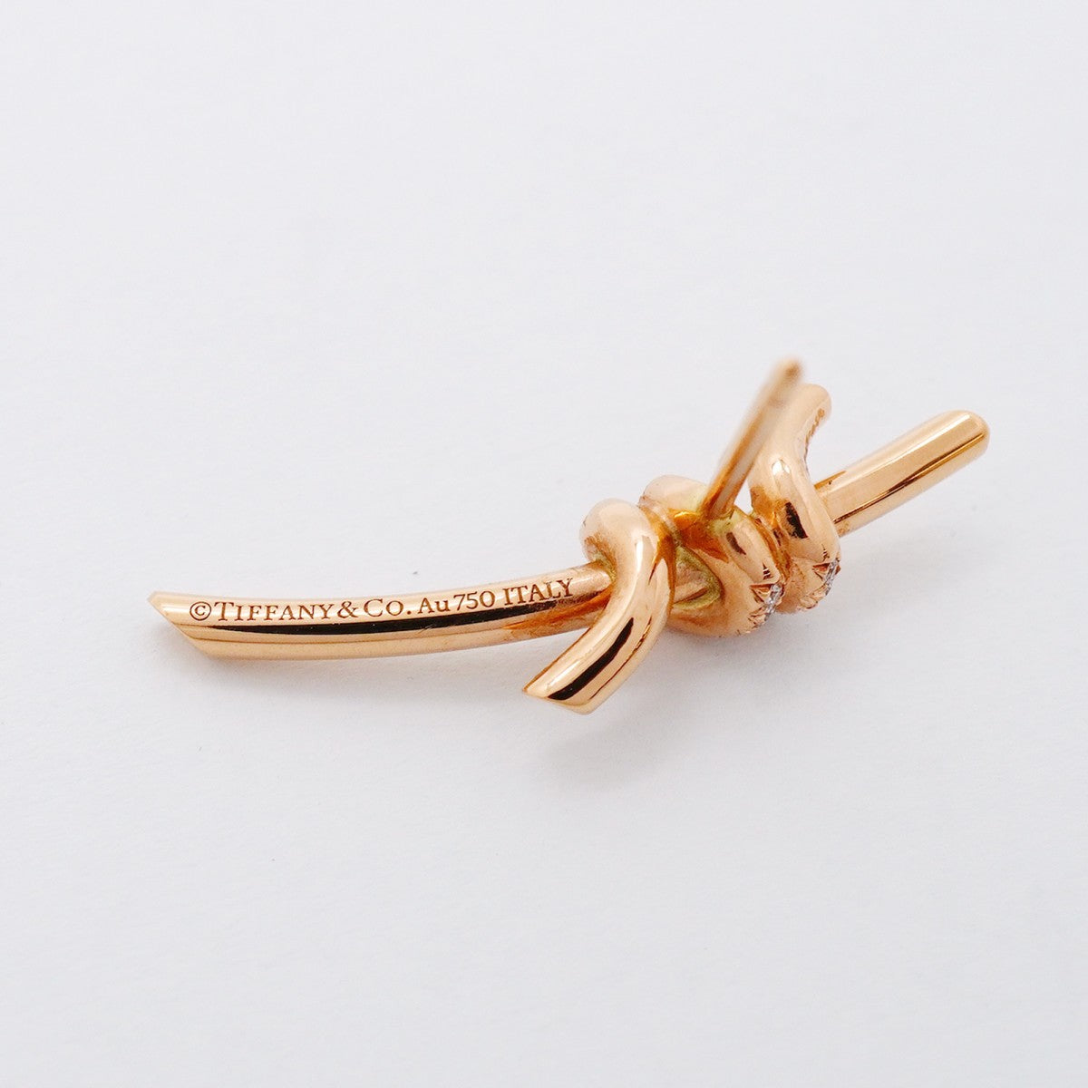 【6jfb0569】ティファニー ピアス ノット K18PG ピンクゴールド ダイヤモンド【中古】レディース