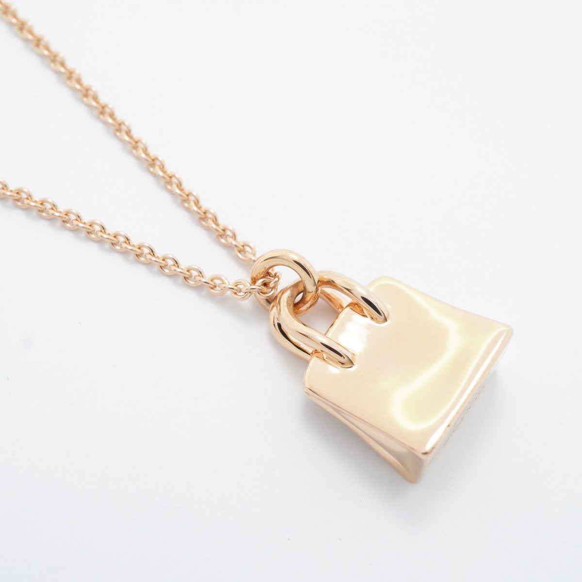 【6jfb0574】エルメス ネックレス アミュレット/バーキン K18PG ピンクゴールド ダイヤモンド【中古】レディース