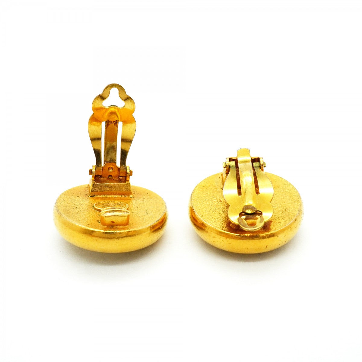 【6jfb0593】シャネル イヤリング ヴィンテージ シャネルロゴ 丸型 サークル GPメッキ フェイクパール ゴールド【中古】レディース