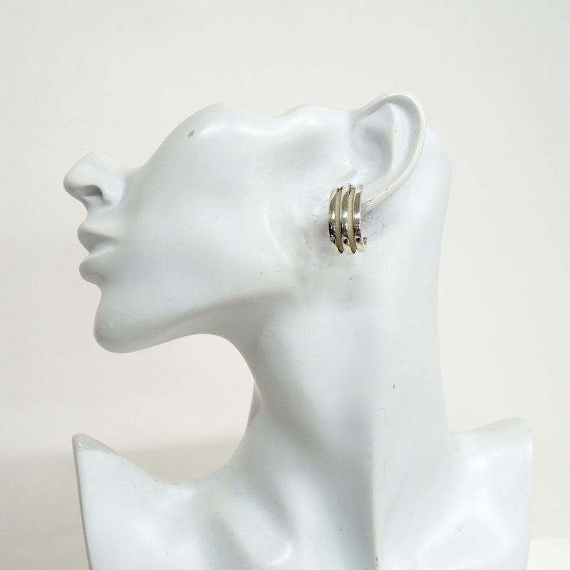 【6jfb0594】ティファニー イヤリング グルーブド/ダブルライン シルバー925【中古】レディース