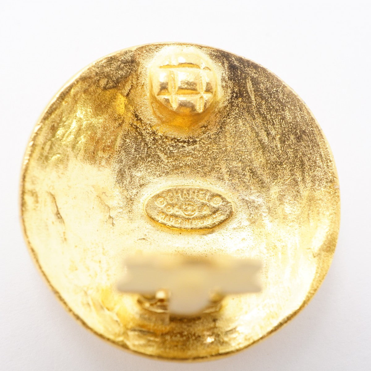 【6jfb0599-k】シャネル イヤリング ヴィンテージ ココマーク 丸型 サークル GPメッキ ゴールド【中古】レディース