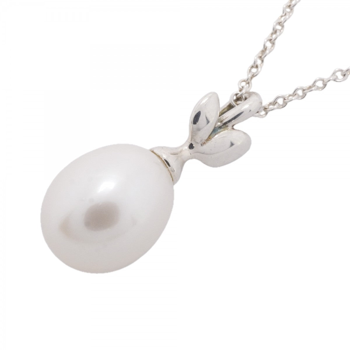 【6jfb0602-k】ティファニー ネックレス オリーブリーフ シルバー925 パール【中古】レディース