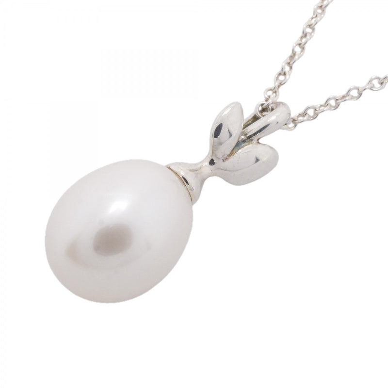 【6jfb0602-k】ティファニー ネックレス オリーブリーフ シルバー925 パール【中古】レディース