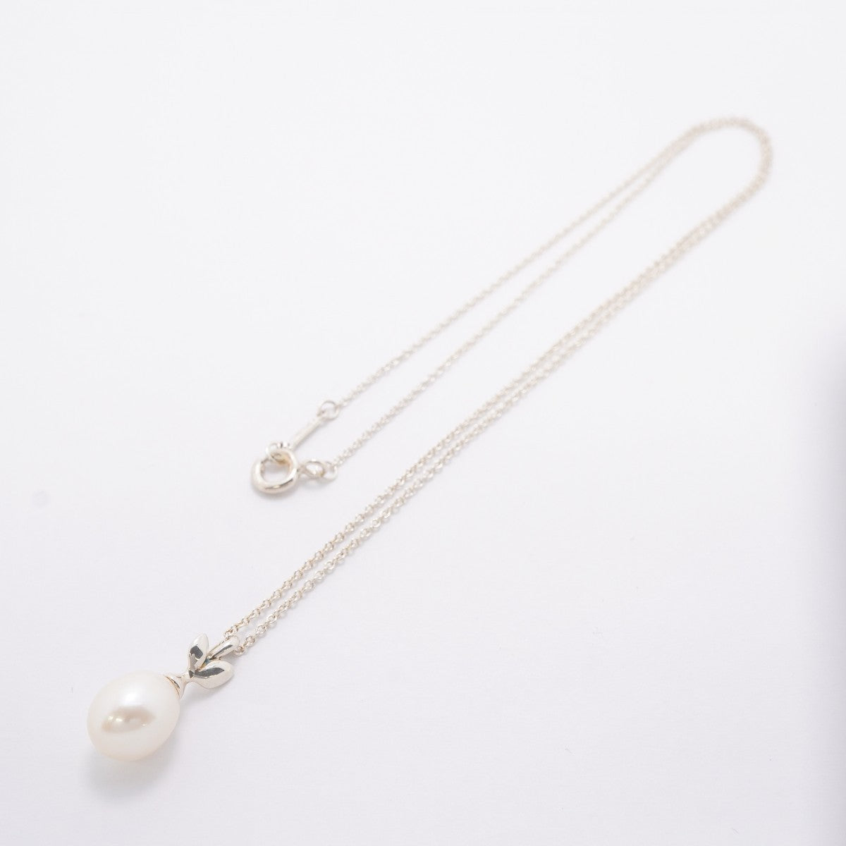 【6jfb0602-k】ティファニー ネックレス オリーブリーフ シルバー925 パール【中古】レディース